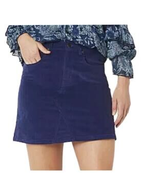 Frye Heritage Corduroy Blue Mini Skirt 6 Twee Cowgirl Country Boho Casual NEW